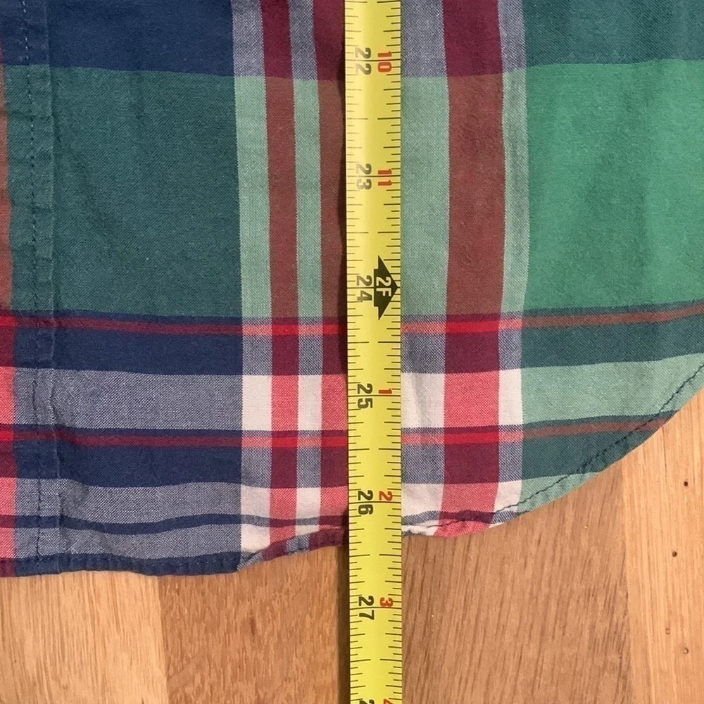 J. Crew Tailored Summer Plaid Button Down Shirt Red/Green/Blue/White Men’s S